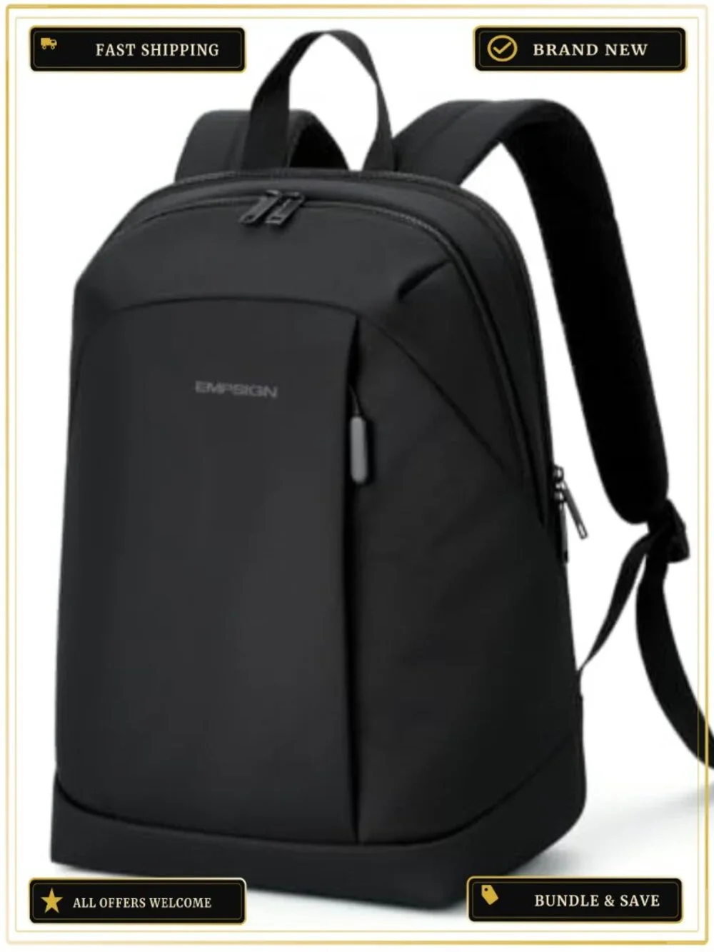 15.6 Inch Laptop Backpack Lightweight Water Resistant Luggage Strap Work Travel